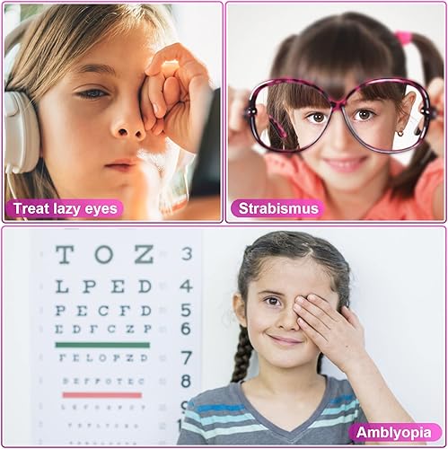 Miniatura 5 de 6 parches para los ojos para niños y niñas, parche rosa para ojos izquierdo para anteojos, parches oculares para niños con ojo perezoso, para
