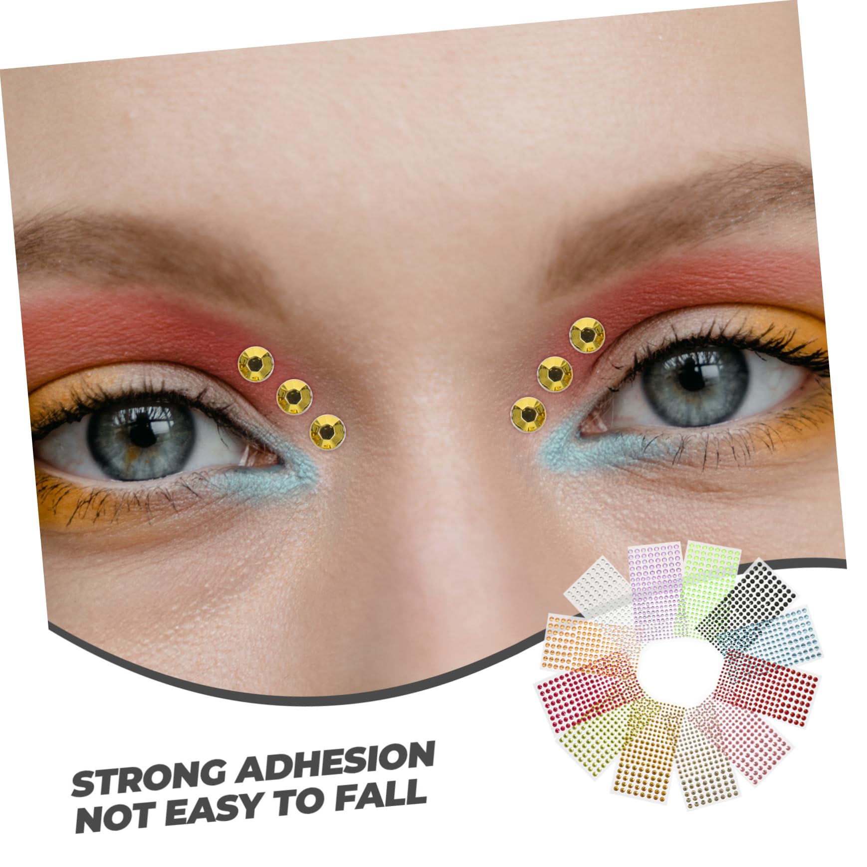 PACKOVE 36fogli Gemmper Viso Adesivi Glitter e Strass Per Decorazioni Di Trucco Facili Da Applicare Per Feste Carnevali Halloween e Occasioni Speciali