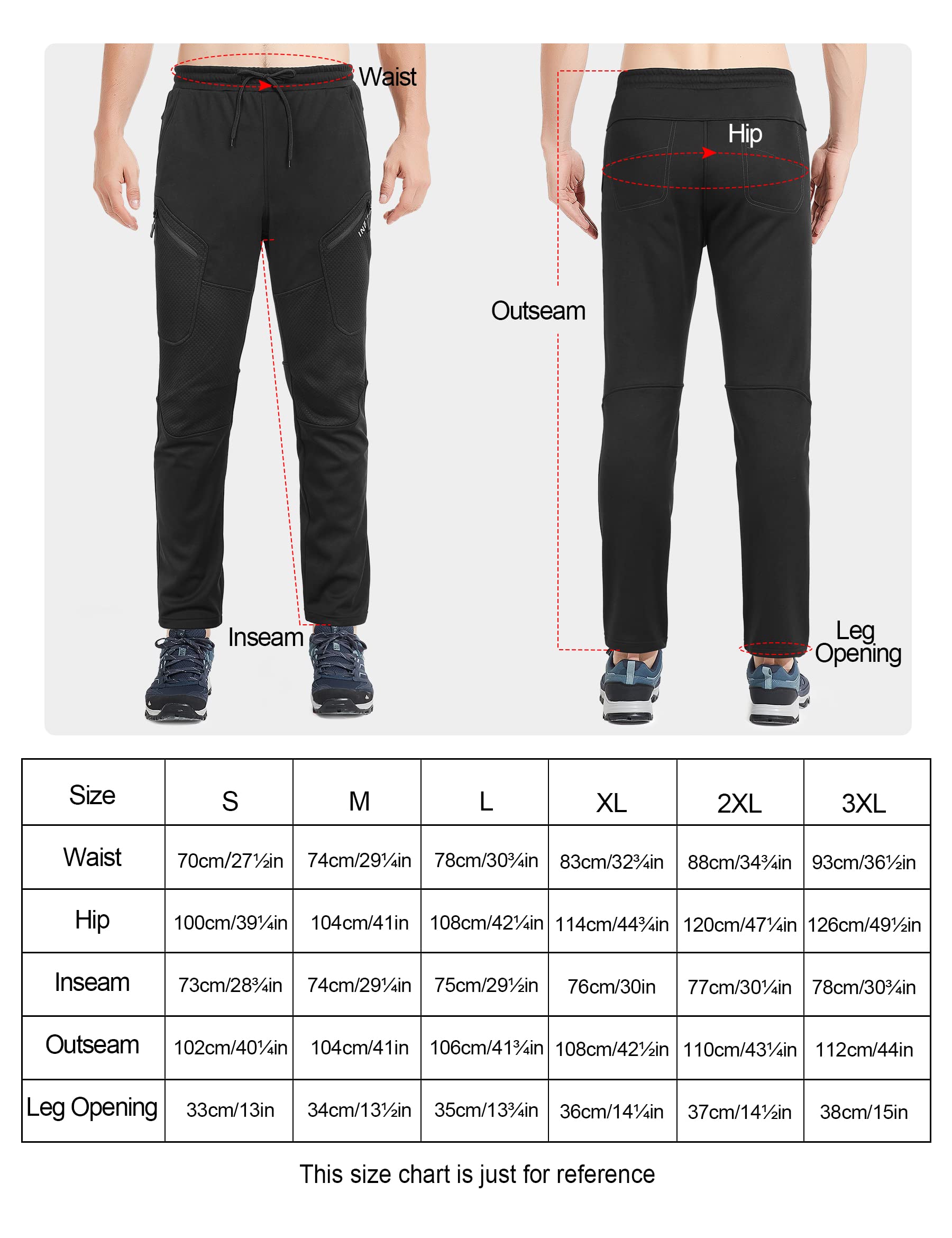 INBIKE Pantalon VTT Homme Hiver Chaud Impermeable Softshell Polaire Travail Coupe Vent Sport de Plein Air Ski Jogging Randonnée Cyclisme Velo