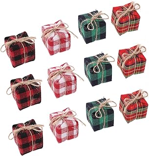 TOYANDONA 12 Pièces Boîtes Maison De Poupée Décor De Noël Décor De Noël Miniature Décor De Table De Noël Décor De Noël Adorable Minuscules Miniatures Accessoires De Noël Tissu Petite Boîte