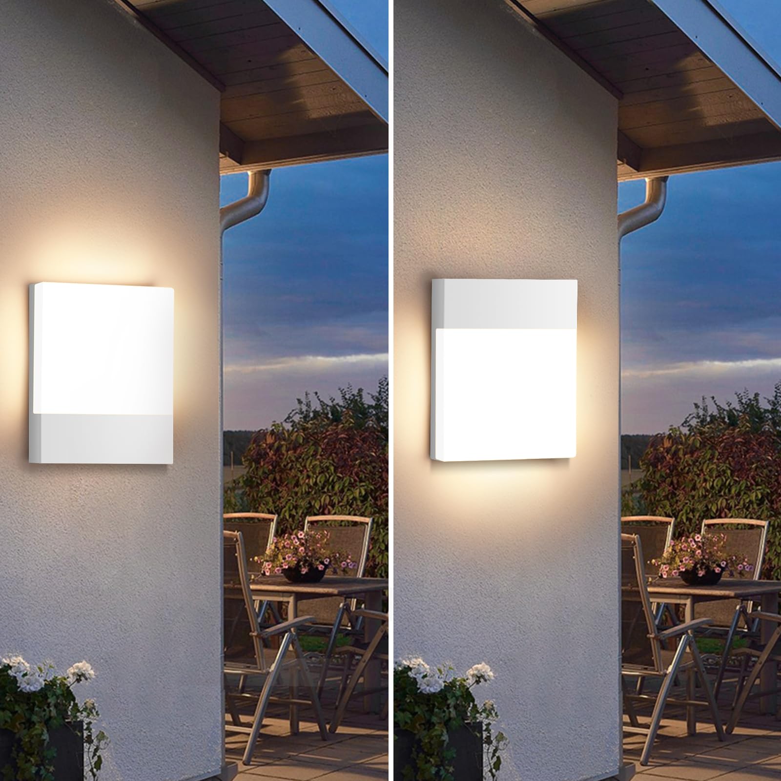 Cwycfw 18W LED Applique da Parete Interno/Esterno Impermeabile IP65,Applique da Parete per Balconi Giardini,Bianco Lampade da Parete,Bianco Caldo 2700K-3000K