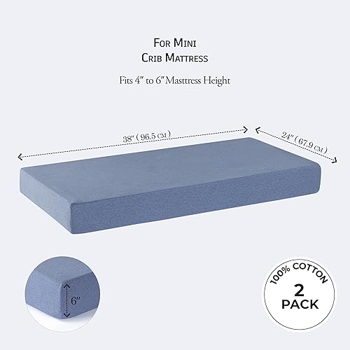 Miniatura 3 de Dreamology Sábana bajera ajustable para cuna de bebé, jersey de punto 100% algodón, se ajusta a colchones estándar para cuna, sábanas bajeras para