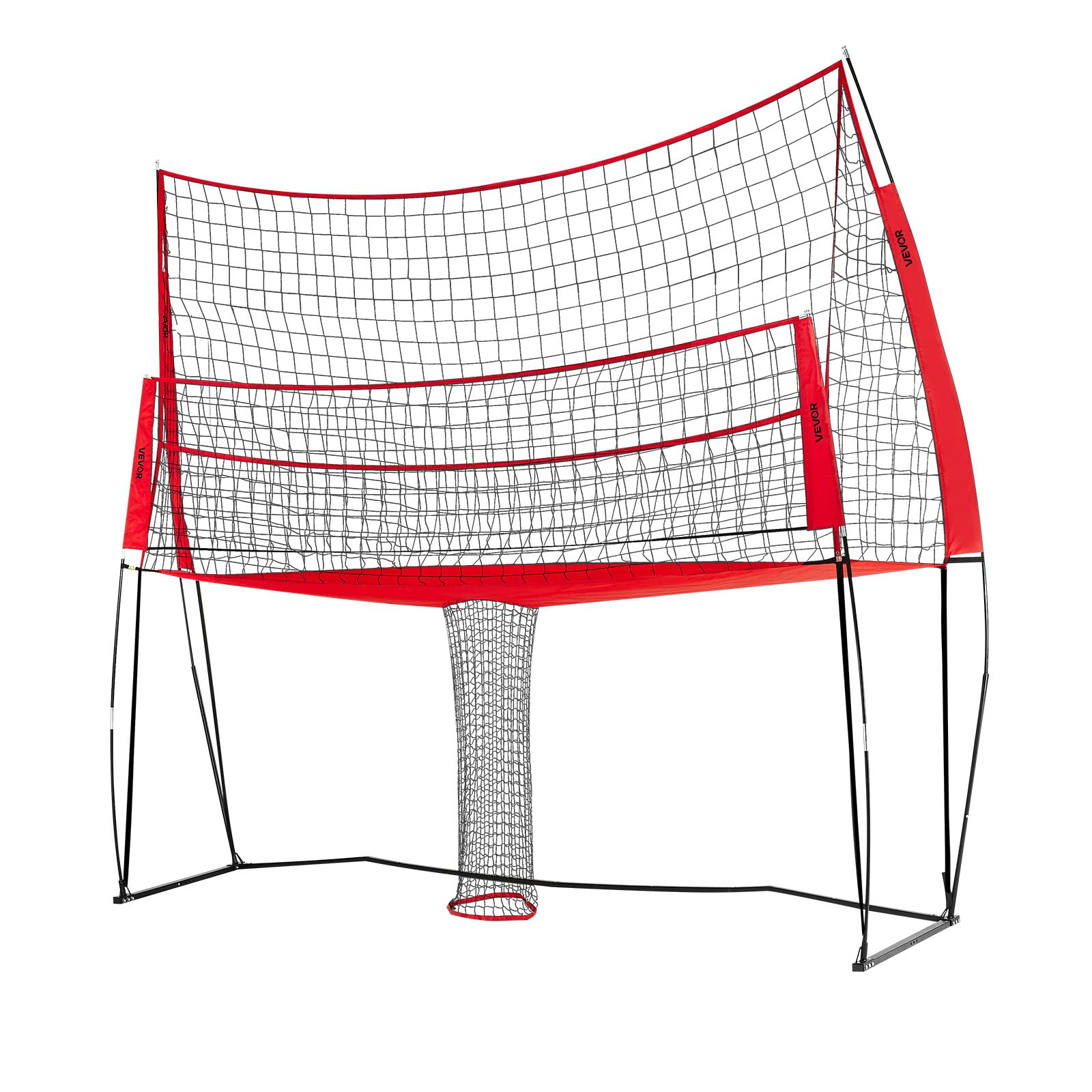 VEVOR Sistema Rete per Allenamento Pallavolo, Attrezzatura Regolabile in Altezza con Ritorno Palla, Stazione di Rete Portatile, Facile da Installare per Giardino, Servizio per Migliorare Precisione