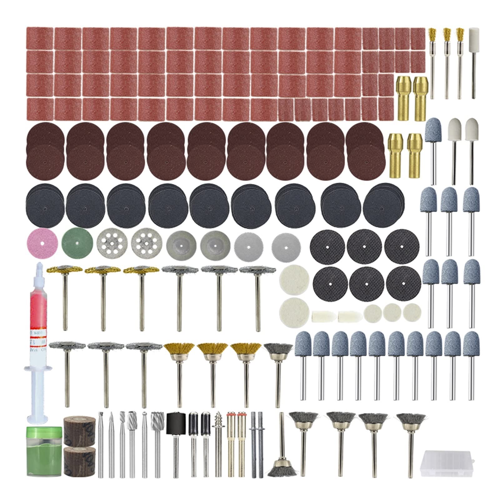 Juego de brocas eléctricas de 218 piezas de herramientas giratorias eléctricas para grabado de madera y metal, papel de lija (color: 218 piezas bolsa de polipropileno)