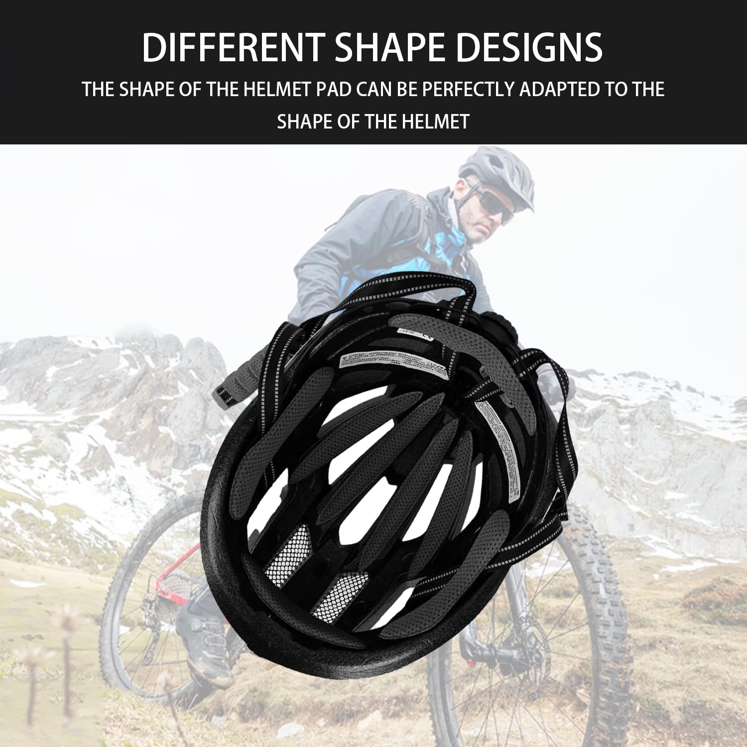 3 Set Imbottitura per Caschi da Bicicletta,Casco Universale Pads,Kit Imbottitura in Schiuma per Casco Ricambio,Bicicletta e Moto Casco Universale Imbottitura per Casco in Schiuma