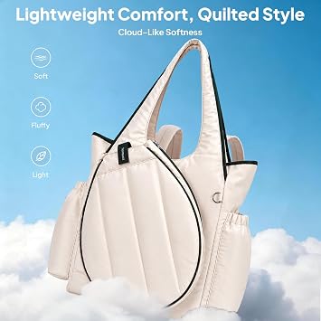 TOPEAST Tennis Bag for Women, Quilted Tennis Racket Backpack