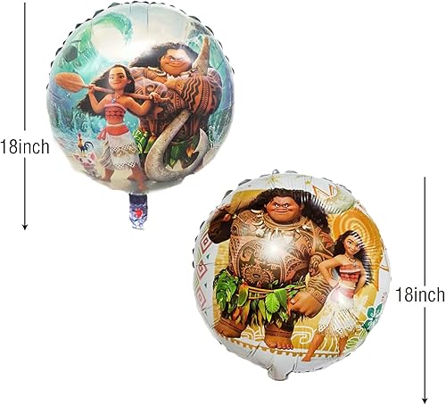 Miniatura 3 de Moana Party Supplier 5PCS Moana Foil Globos para Niños Baby Shower Cumpleaños Decoración