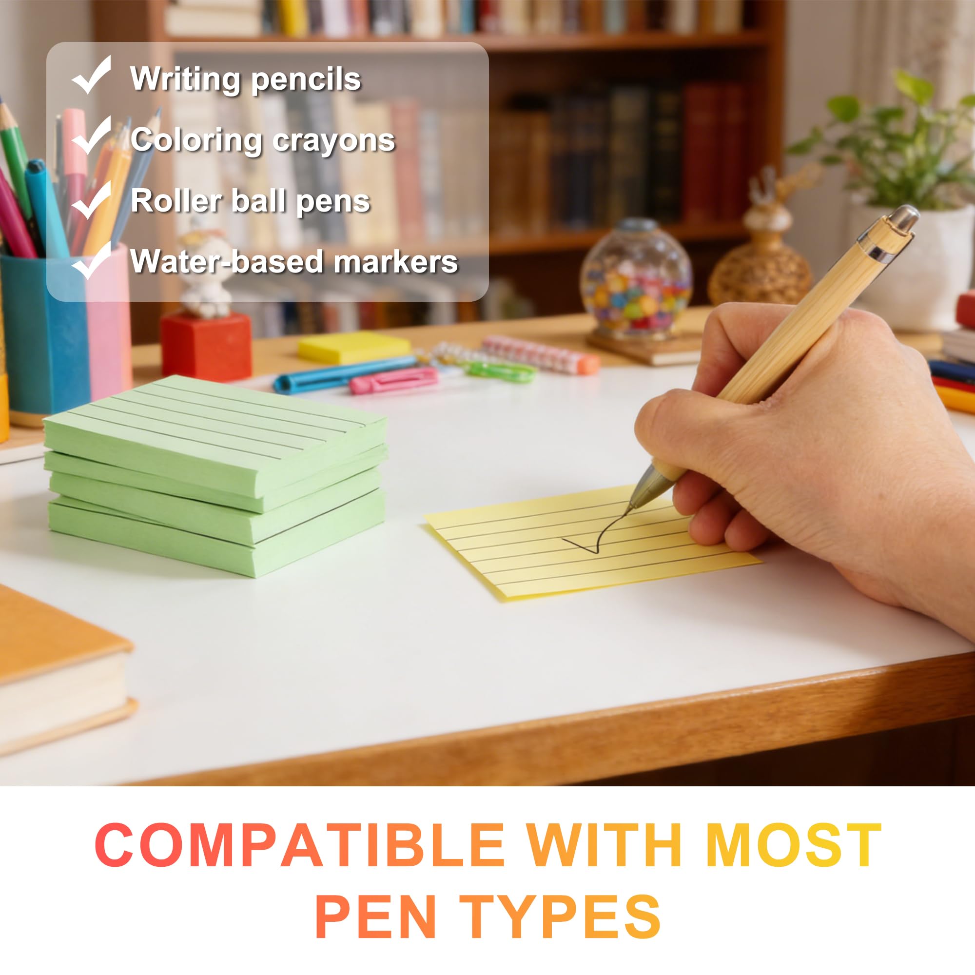 Flashcards A8 A Righe Colorate, Cartoncini per Vocabolario e Studio, 1200 PCS