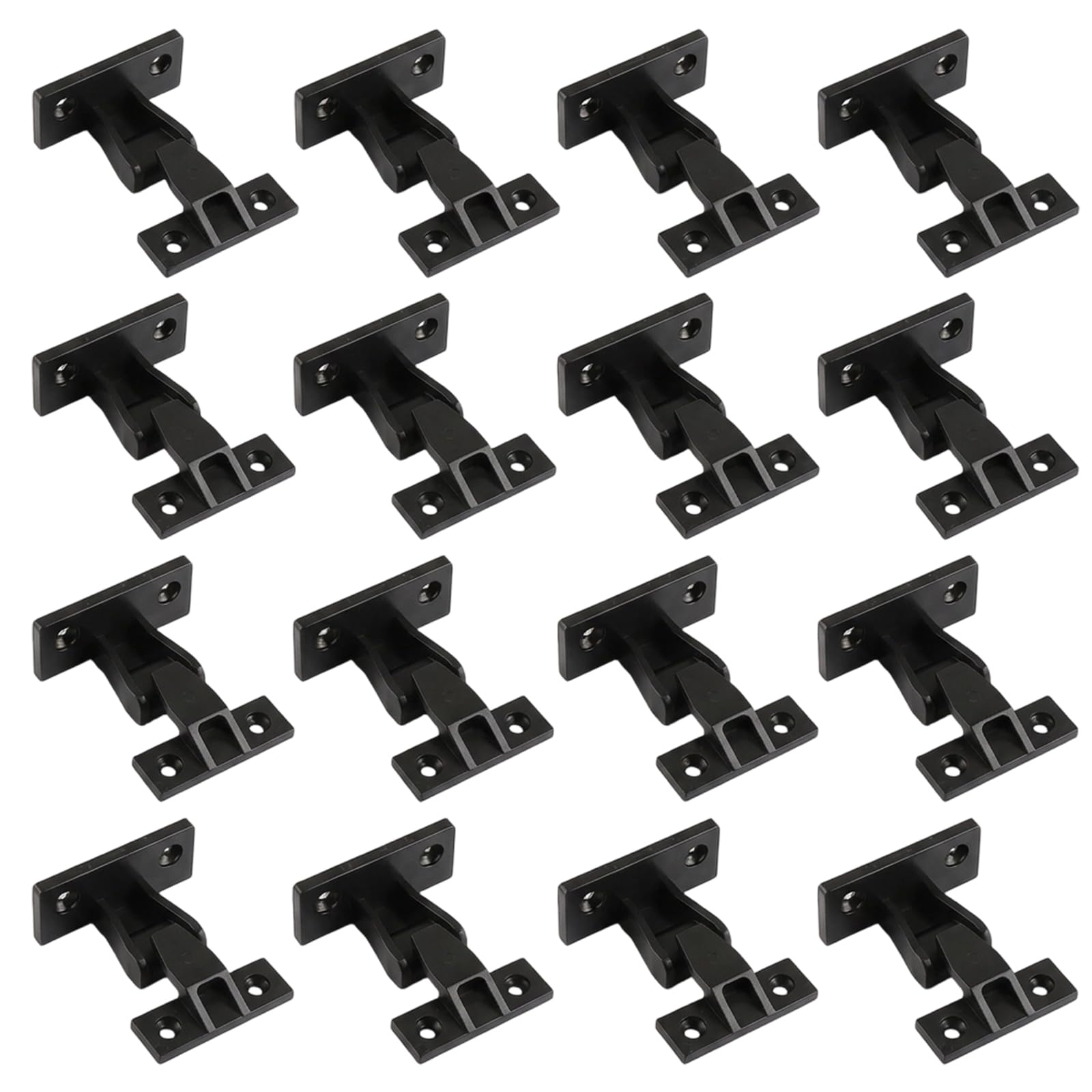 Keku Clips, 16-Piece Push in Panel Clips Set, Heavy Duty Plinth Fasteners for Kitchen Cabinets, Bath Panels and Furniture Installation, Black ABS Construction with Concealed Design