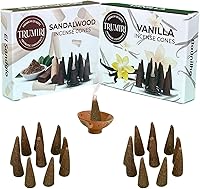 Vista 15 de TRUMIRI Incense Cones - Combo Pack of 20 Cone Incense - 10 Nag Champa + 10 Palo Santo - Insence Cones - Incense Cones Scented - Cone Incense Scents