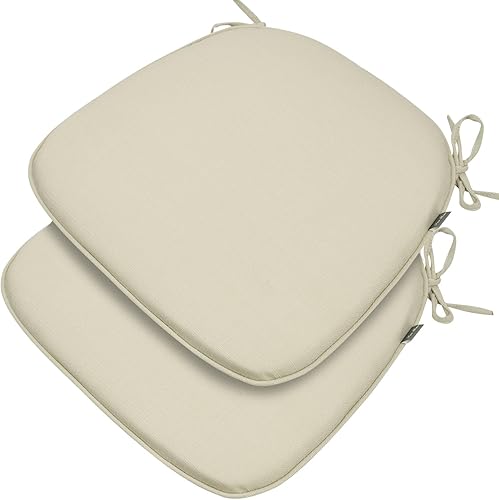 Juego de 2 cojines para sillas de exterior, cojín de asiento de patio de 17"x16"x2", cojín para silla de comedor en forma de U de 17 por 16