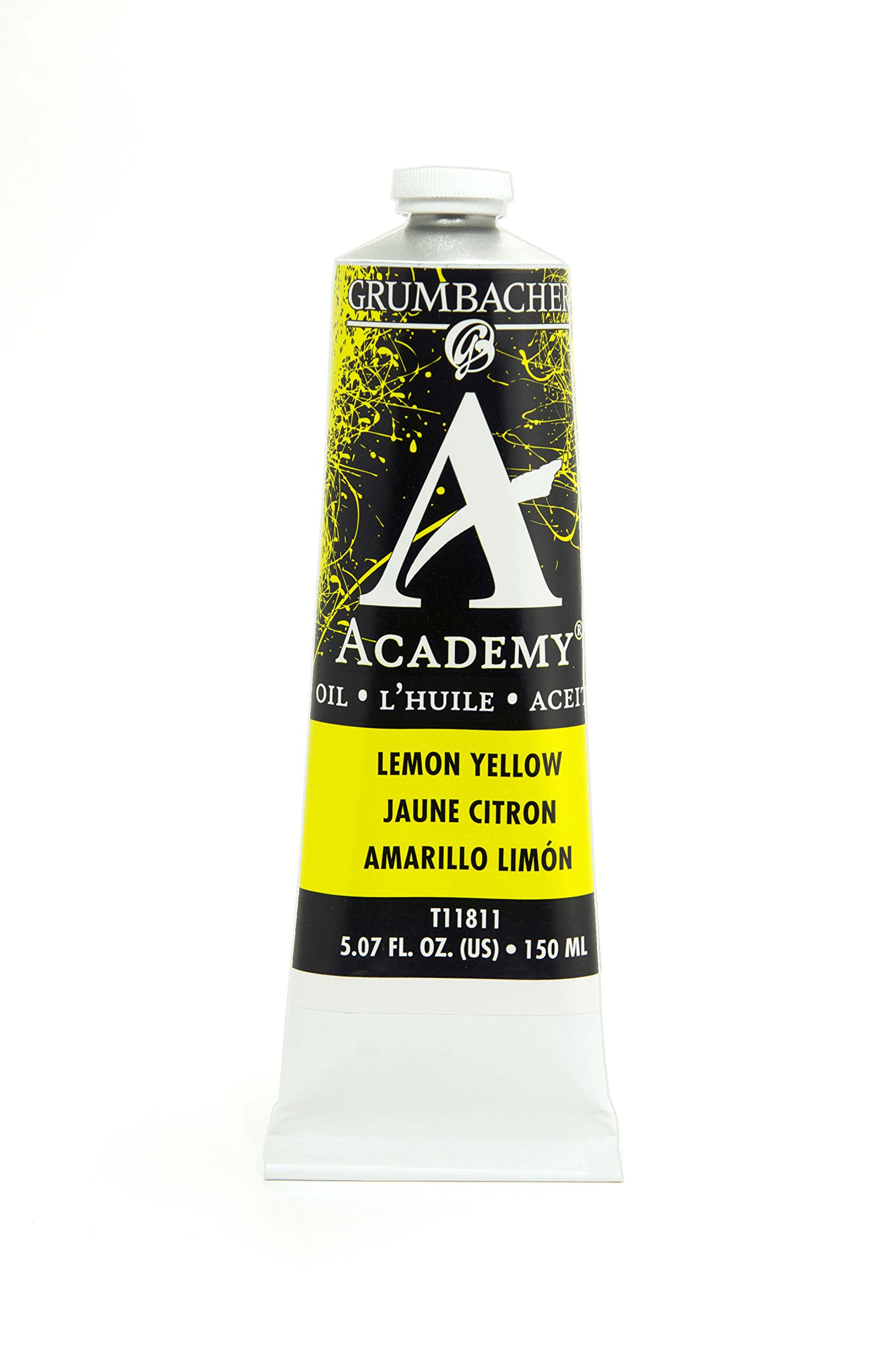 Grumbacher Academy Oil Paint, 150ml/5.07 Ounce, Lemon Yellow (T11811) by Grumbacher
