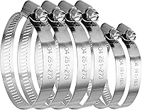 Vista 8 de Dianrui 6 piezas 6 pulgadas + 4 pulgadas Abrazaderas de manguera de acero inoxidable 304 Abrazaderas de conducto Abrazadera de ventilación seca