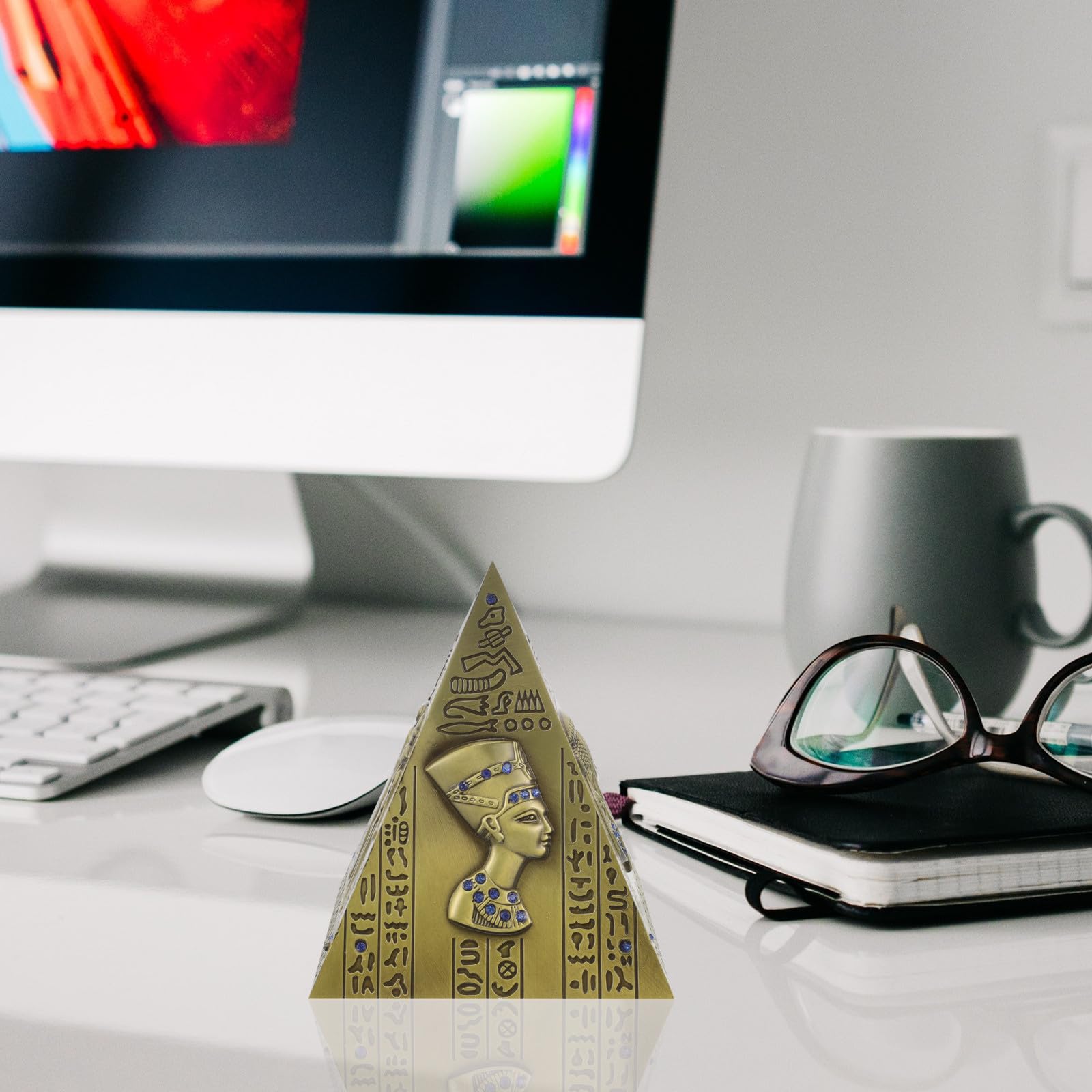 iplusmile Pyramiden Spardose aus Legierung 14x14x16,5cm Retro Ägyptische Sparbüchse Schreibtischdekoration Geschenkidee