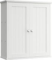 Shintenchi 3-Tier Wall-Mounted Bathroom Medicine Cabinet with Doors - Over Toilet Storage Organizer, Space-Saving White