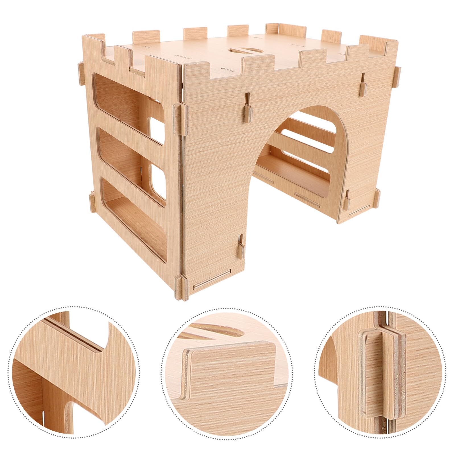 GALPADA Mangeoire à Foin Multifonctionnelle en Bois pour Lapins et Cochons D’Inde Distributeur de Foin avec Cachette Intégrée Râtelier Anti-Gaspillage pour Petits Animaux Usage