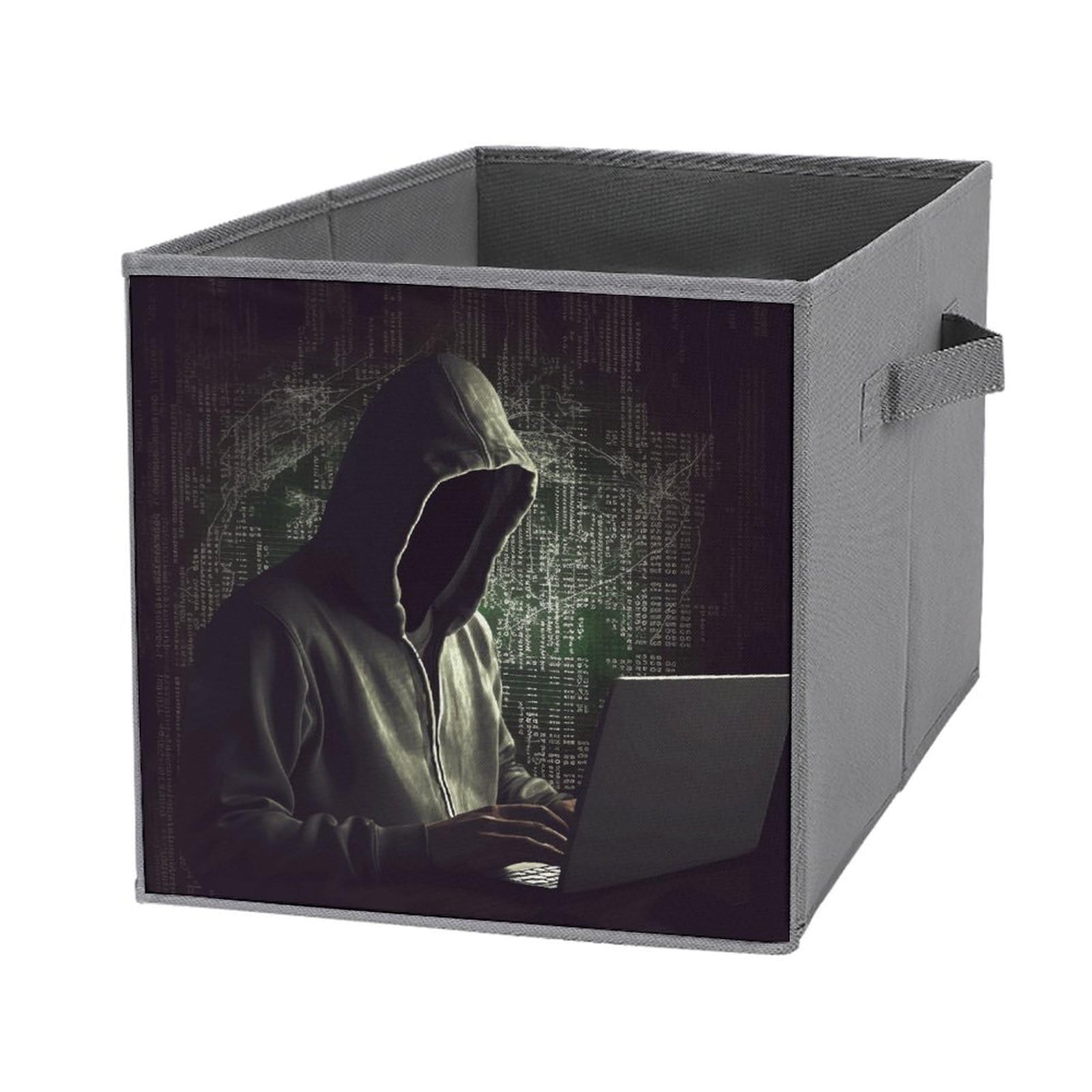Boîtes de rangement pour vêtements et bureau à grand volume au motif imprimé Hacker