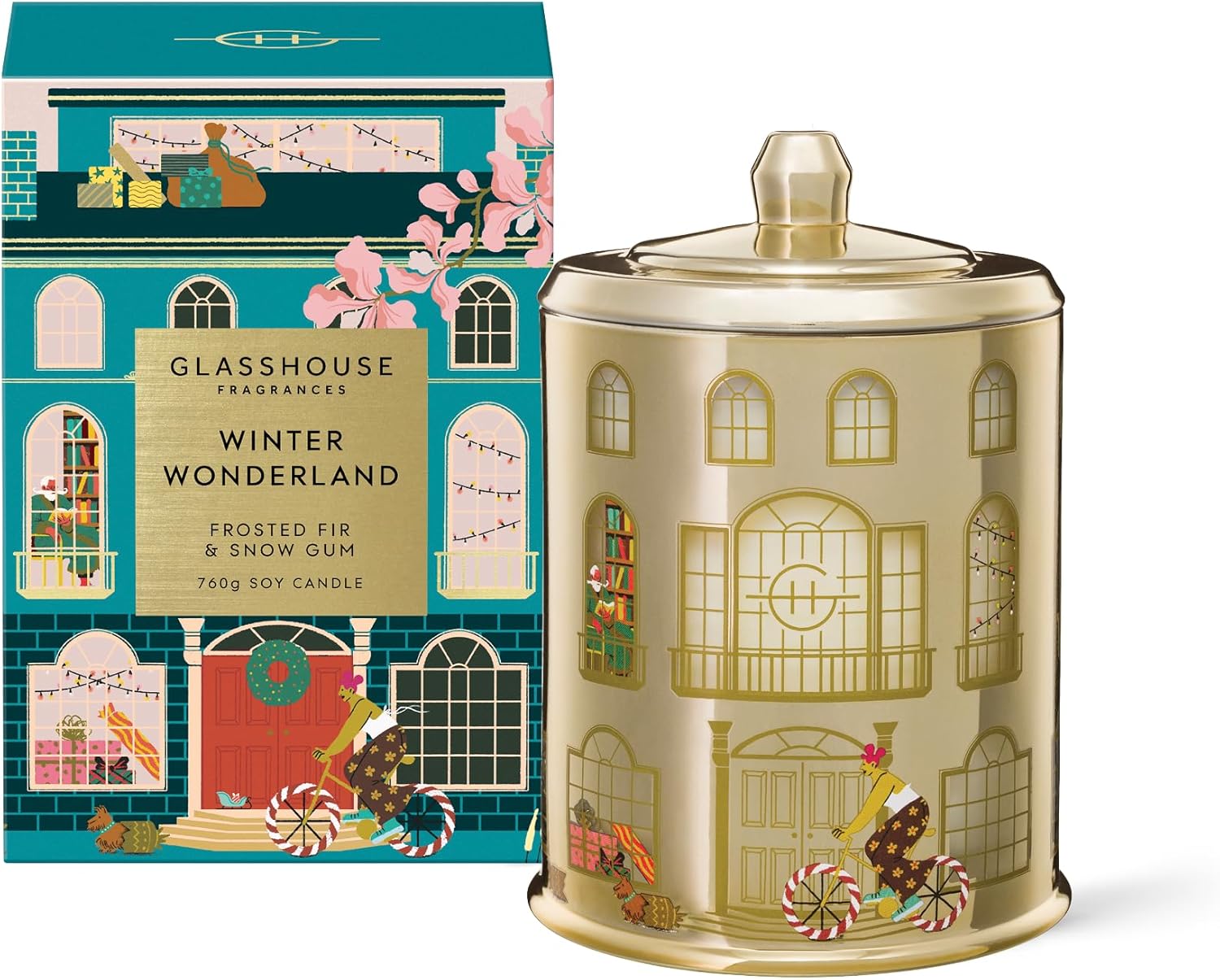 Glasshouse Fragrances Winter Wonderland Candle, Triple