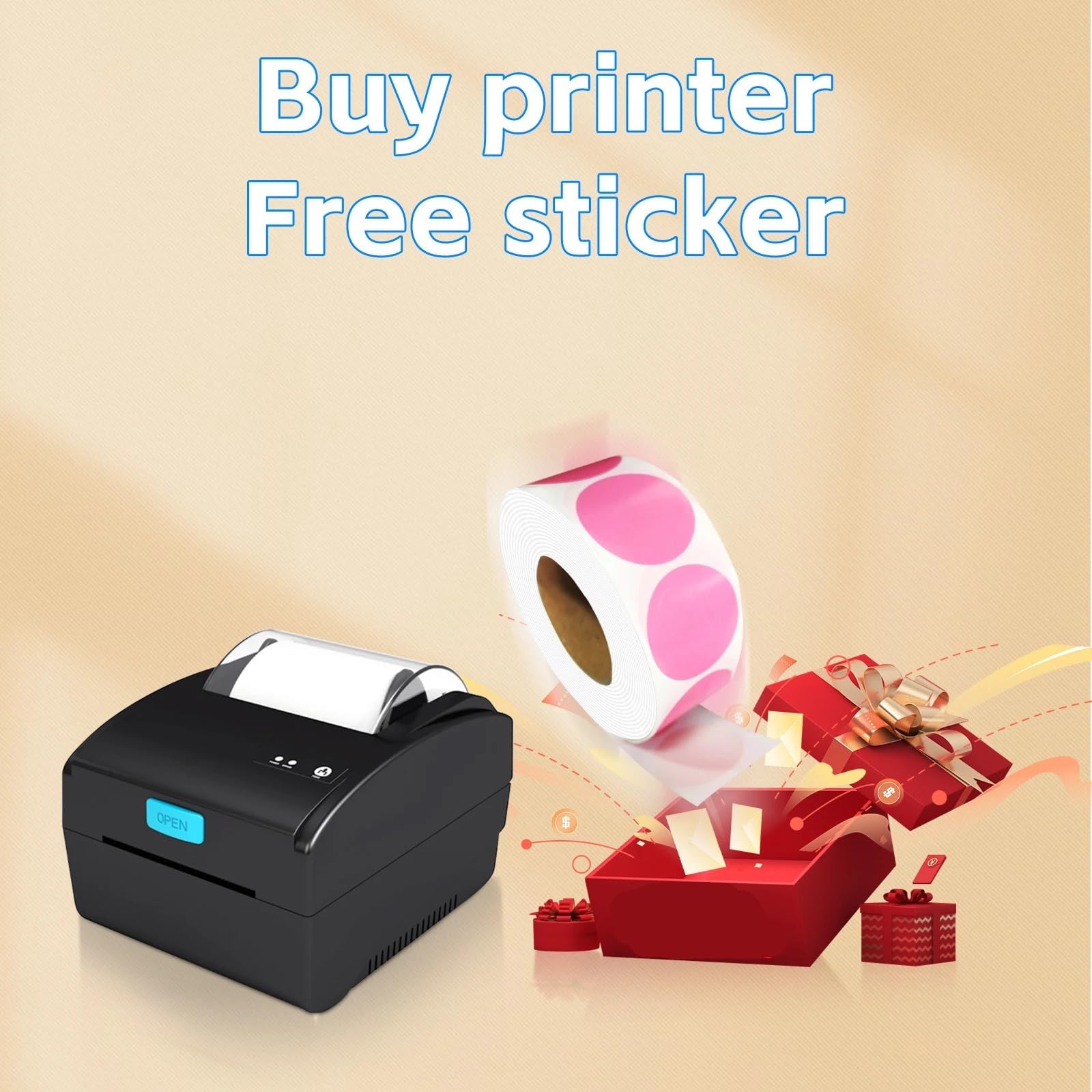 Producent etykiet, 80 Mm Termiczna Drukarka Etykiet, Kod QR, Urządzenie Do Naklejania Naklejek, XP 365b H-Z851, Drukowanie Przez USB I Bluetooth, do domu, kuchni, biura(H-Z851-USB-Bluetooth)