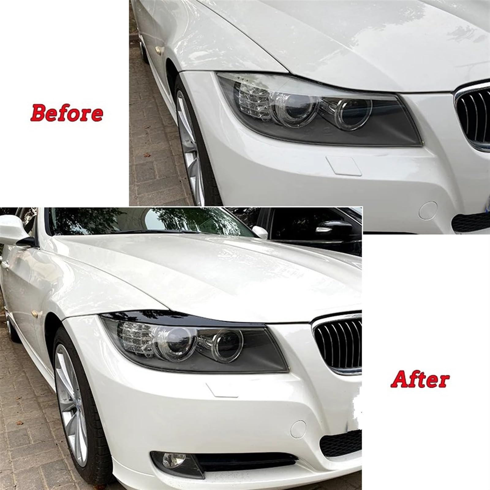 Sopracciglio Faro Auto Per BMW Serie 3 E90 E91 2005 2006 2007 2008 2009 2010 2011 ABS Gloss Nero Faro Sopracciglia Palpebra Berlina/Touring 2 Pezzi Faro Palpebra Auto Palpebra