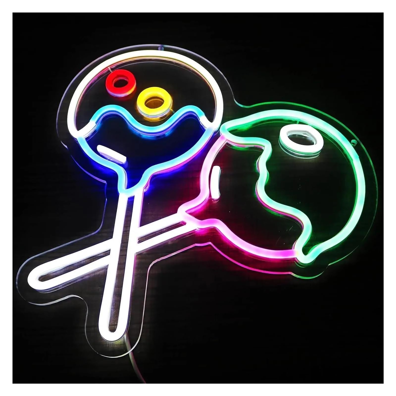 LEMST Signs Lamp Melted Lollipop Neon Sign Neon Light Sign for Wall Decor Candy Land Birthday Party Kindergarten Preschool Classroom Decor 32x35cm