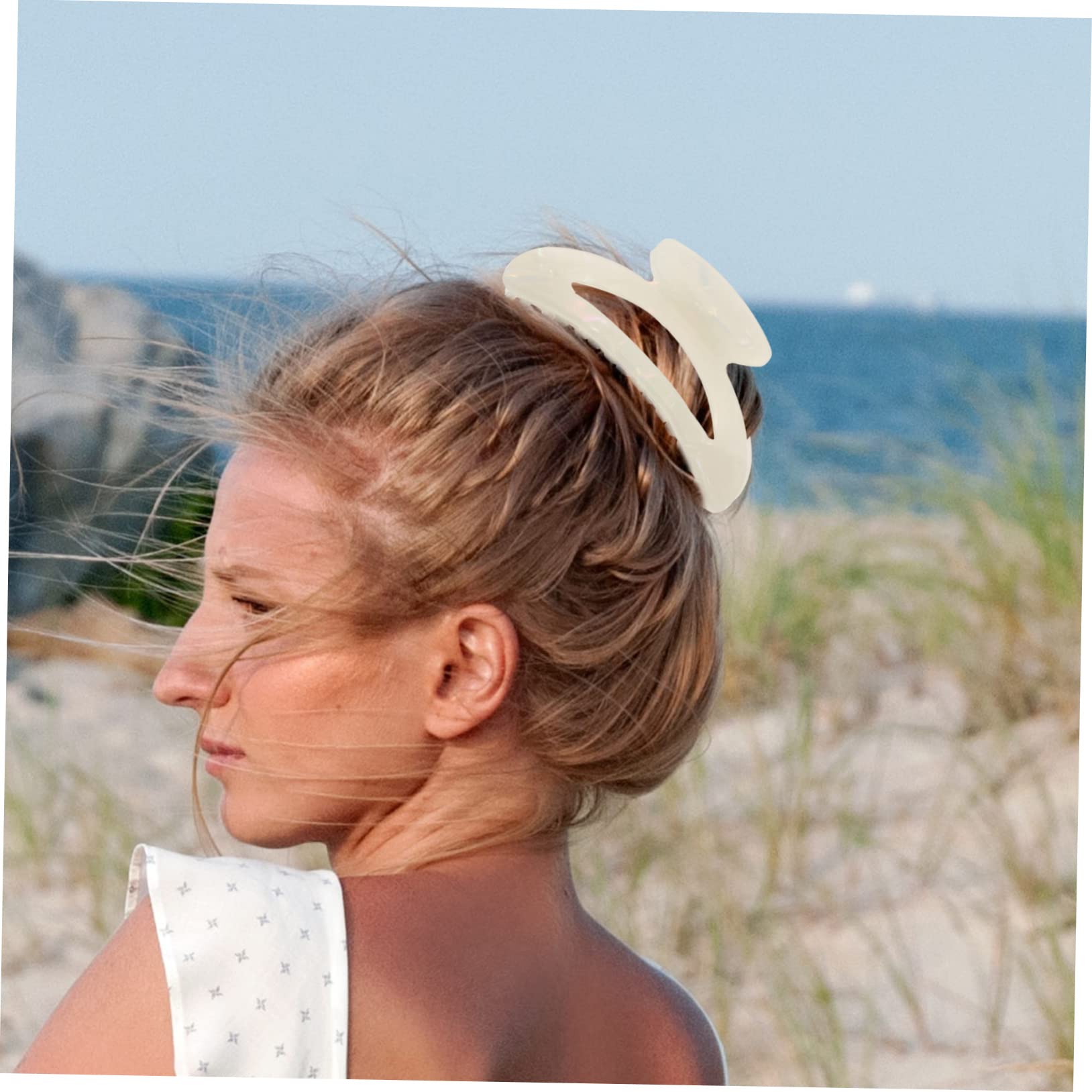 Healeved 4pezzi Fermaglio Per Con Motivo Marmorizzato Clip Jumbo Antiscivolo Per Acconciature Eleganti Accessorio Versatile Per Donne e Ragazze Per Cerimonie e Uso Quotidiano