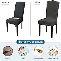 Vista 198 de Juego de 6 fundas elásticas para sillas de comedor, extraíbles y lavables, para sillas de comedor, hotel, ceremonia