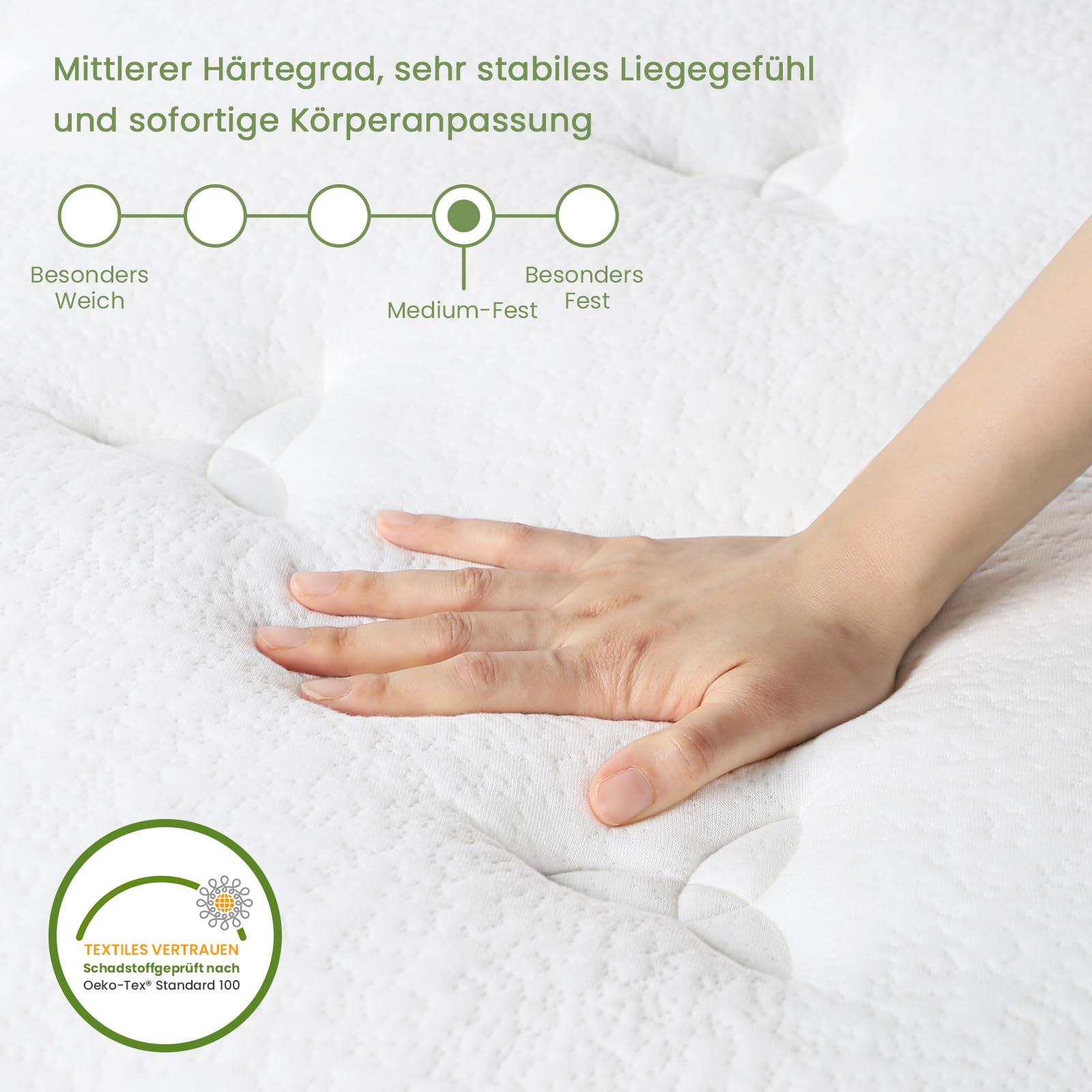 Uliyati Matratze 120x200 cm, 25 cm Höhe Taschenfederkernmatratze, ÖkoTex Zertifiziert, Orthopädische Federkernmatratze, Ergonomische Rollmatratze Mittelfest H3