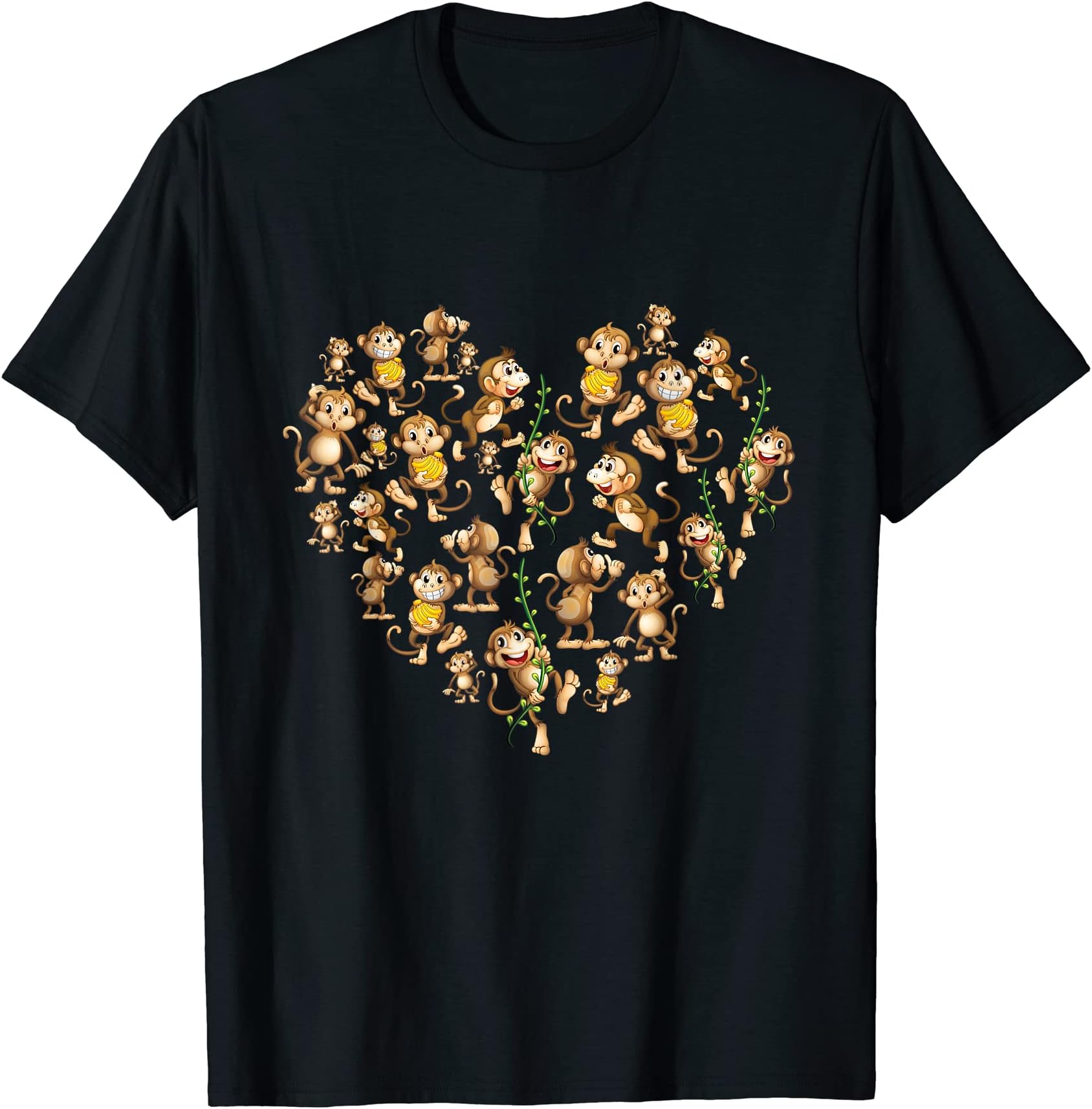 cute monkeys heart love gifts idea kids men womencute monkey lover heart monkeys animal for men women kids T-ShirtOEKO-TEX STANDARD 100