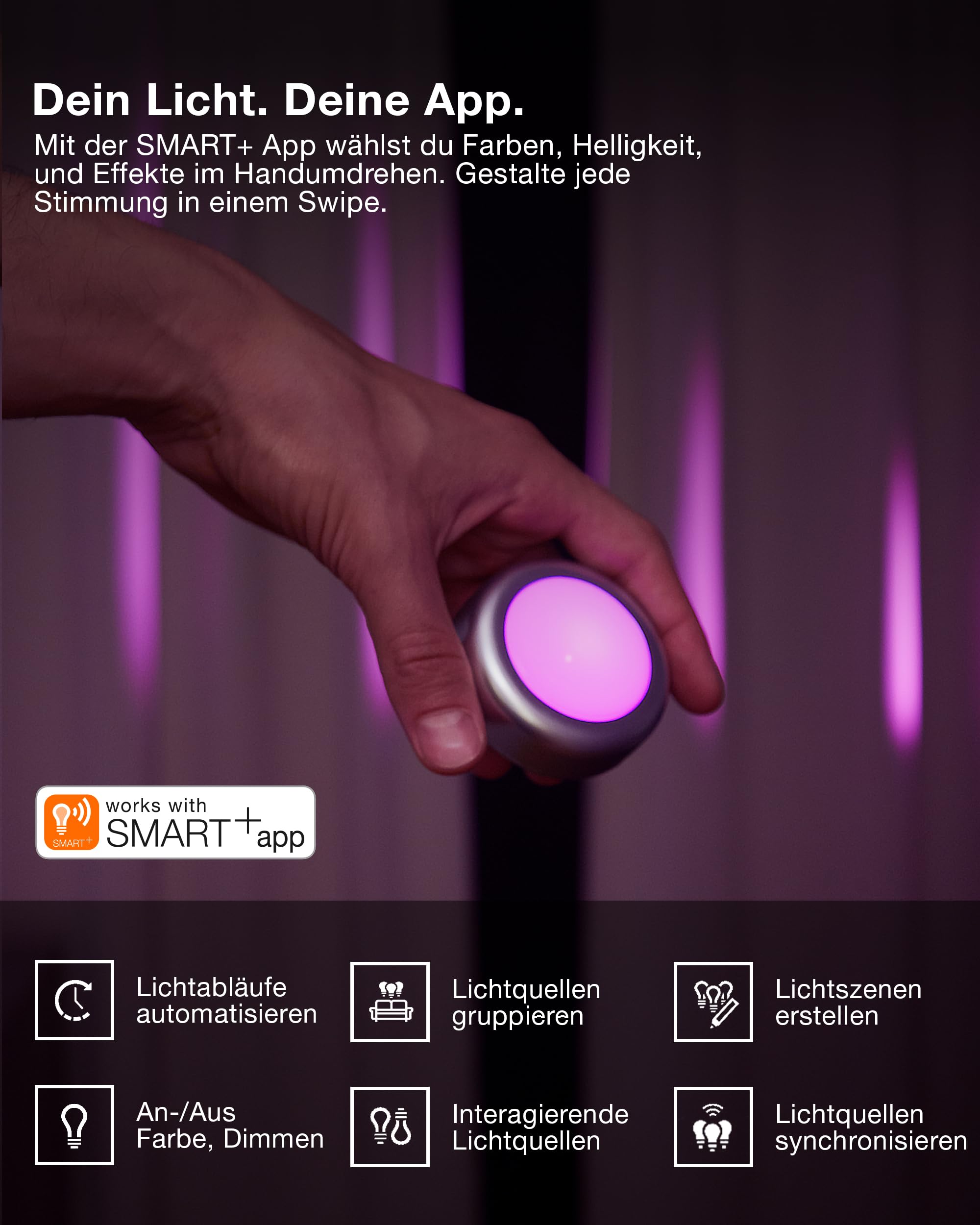 Osram SMART+ DOT-IT TWIST & SHAKE smartes Nachtlicht 16 Mio RGB Farben magnetisch 6er Set