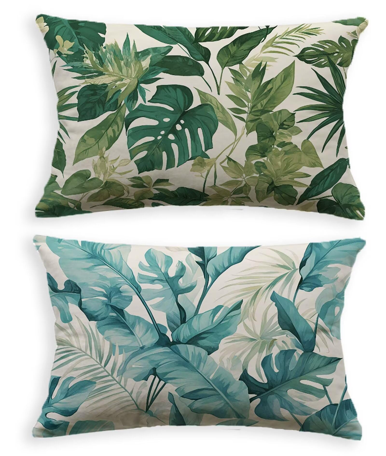 Coussin feuille vert en velours 80x100 pour transformer votre canapé de salon