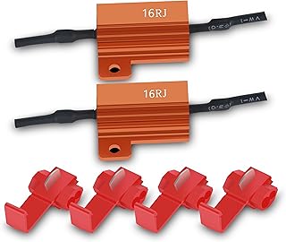 Alla Lighting 20 Watt (at 12.8V) 16ohm LED Load Resistors Equalizer for Fix LED License, Marker, Interior Lights Flickering, Bulb Out Error Code or Fast Blinking