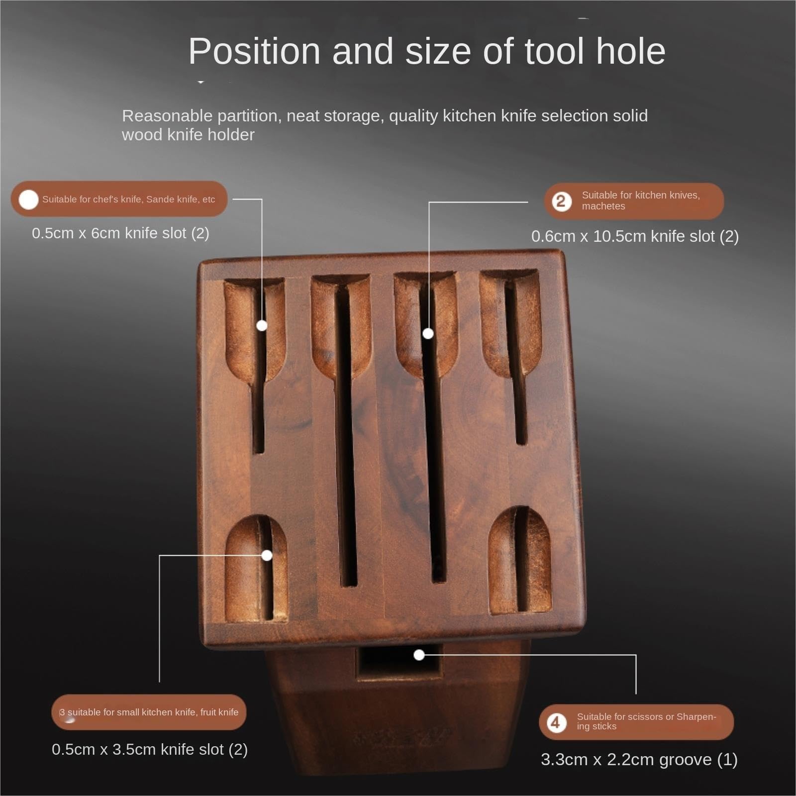 Bloque para Cuchillos Utensilios De Cocina Organizador De Encimera Gran Capacidad con Bloque Cuchillos Madera For El Hogar Herramientas