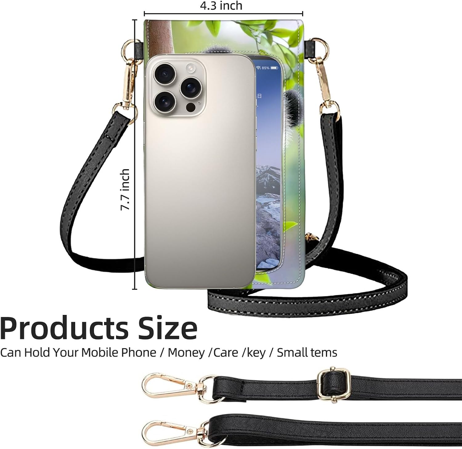 Crossbody Phone Case, Cute Baby Panda RFID Blocking Crossbody Bag with Card Slots & Phone Holder, Waterproof Anti-Theft Touch Screen Phone Purse for Women
