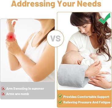 KAKIBLIN Baby Feeding Arm Pillow, Nursing Arm Breastfeeding Pillows | Portable Arm Cushion for Breastfeeding and Bottle Feeding, Design for Moms and Babies at Home or While Traveling(Gray)