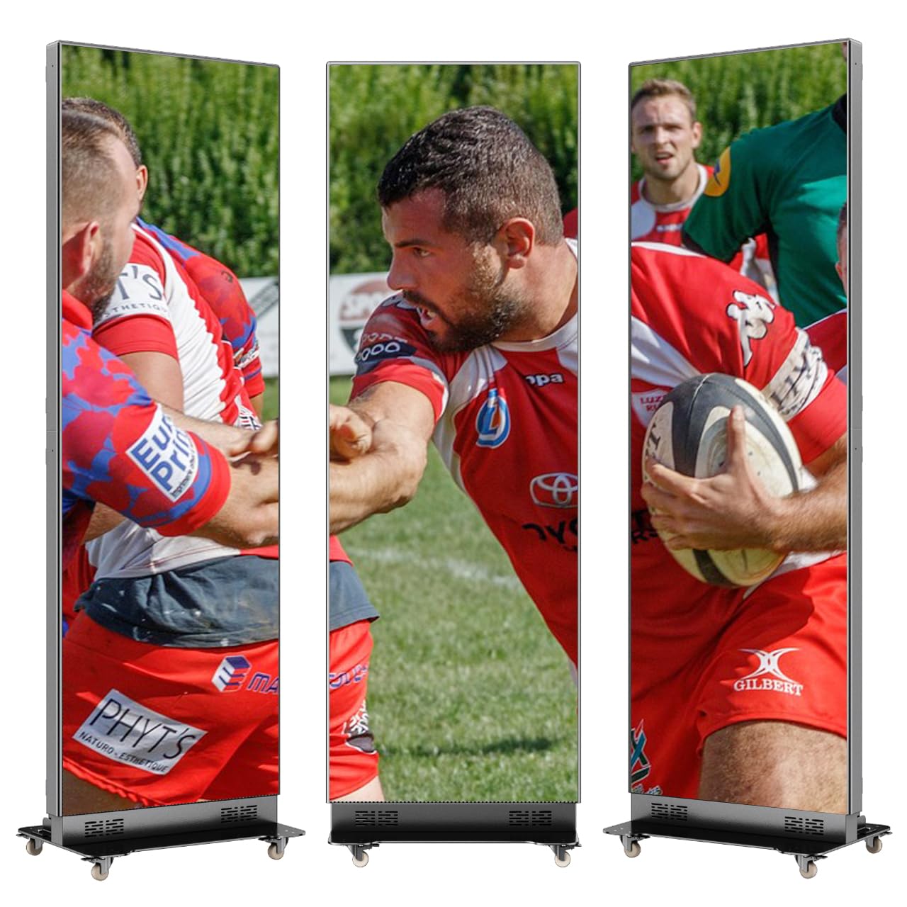 JPIYEIC 80 inch LED Screen, P1.86 Spliceable Digital Signage Display, Foldable LED Poster Display APP/U-Disk Content Publishing, Advertising Display