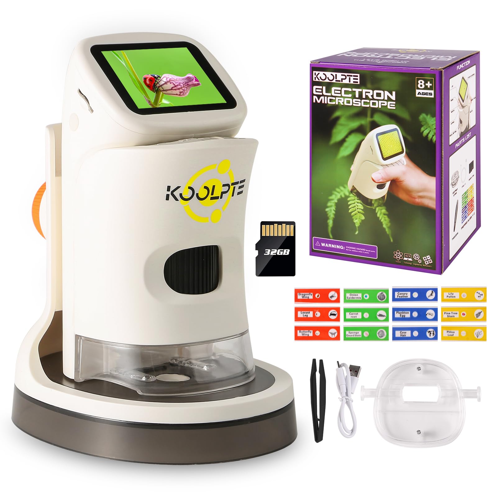 Microscope Portable Pour Enfants,Microscope Numérique 1000X Avec Écran Ips 2,0",Microscope De