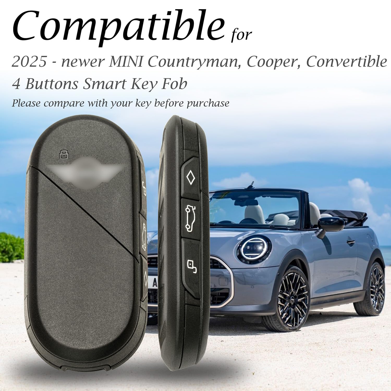 Vitodeco Genuine Leather Key Fob Case For MINI Cooper, Countryman 2014-2025 - Protector Cover With Clip - View #9