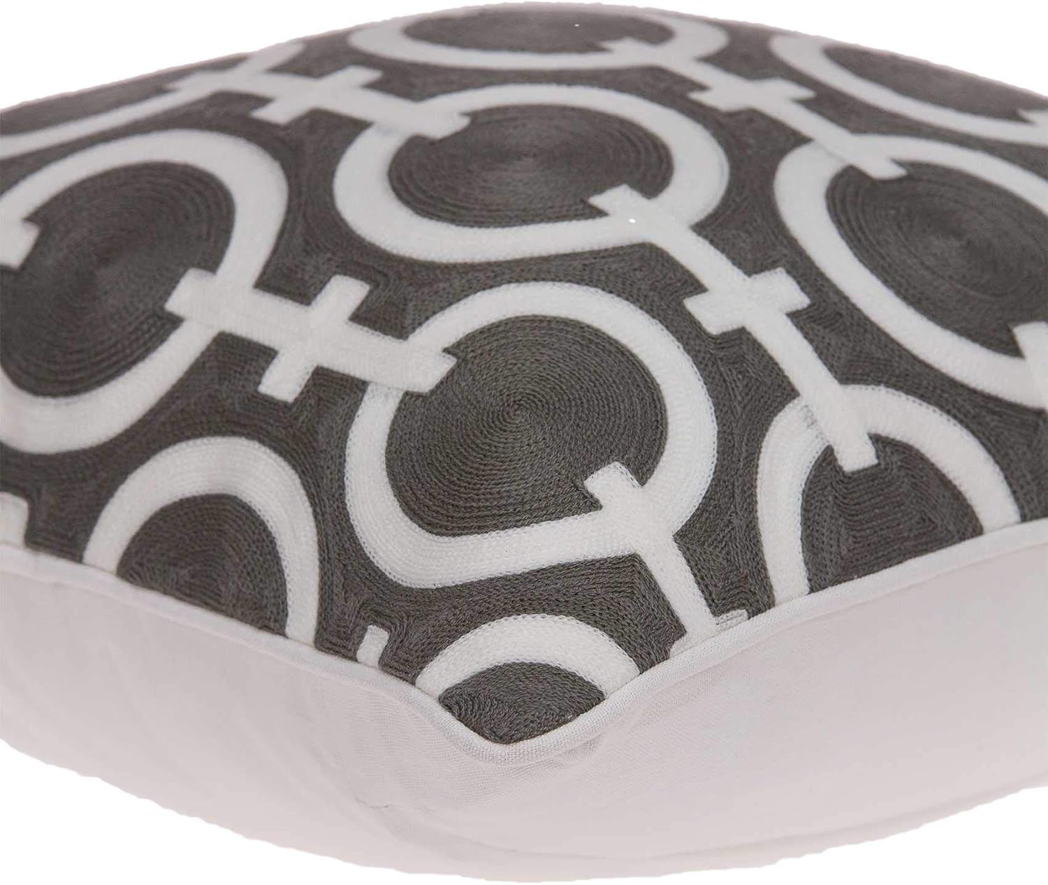HomeRoots 334124 20 x 7 x 20 in. Transitional Gray & White Accent Pillow Cover with Poly Insert
