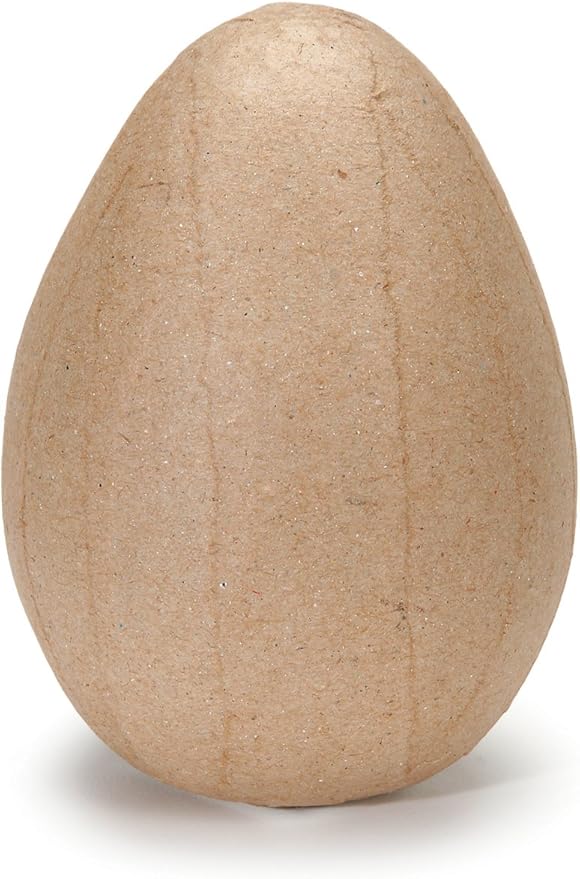 Darice Paper Mache Egg with Flat Bottom, 4 x 2.5 inches, 1