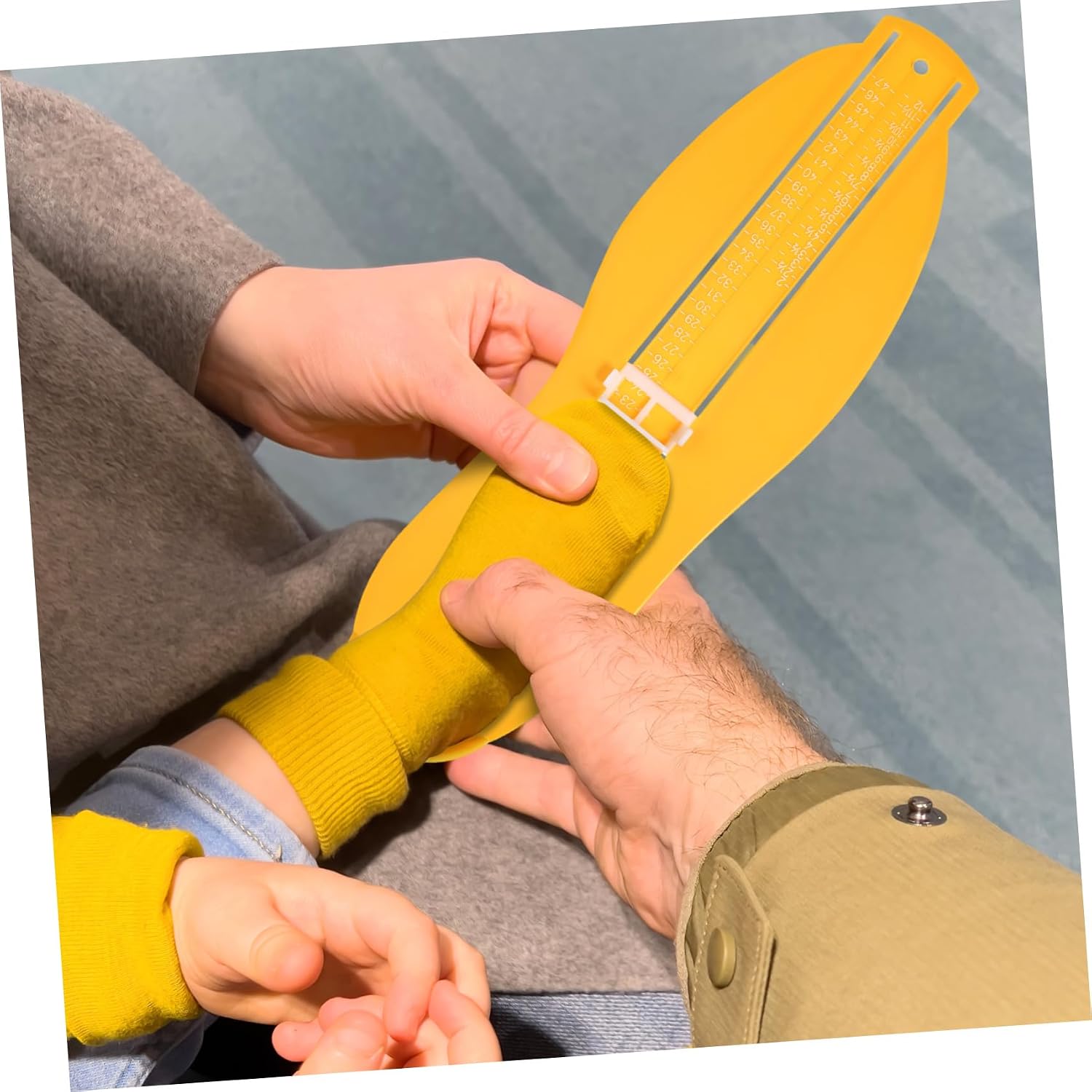 Adult Foot Measurement Gauge for Shoe Size, ABS Yellow Measuring Device