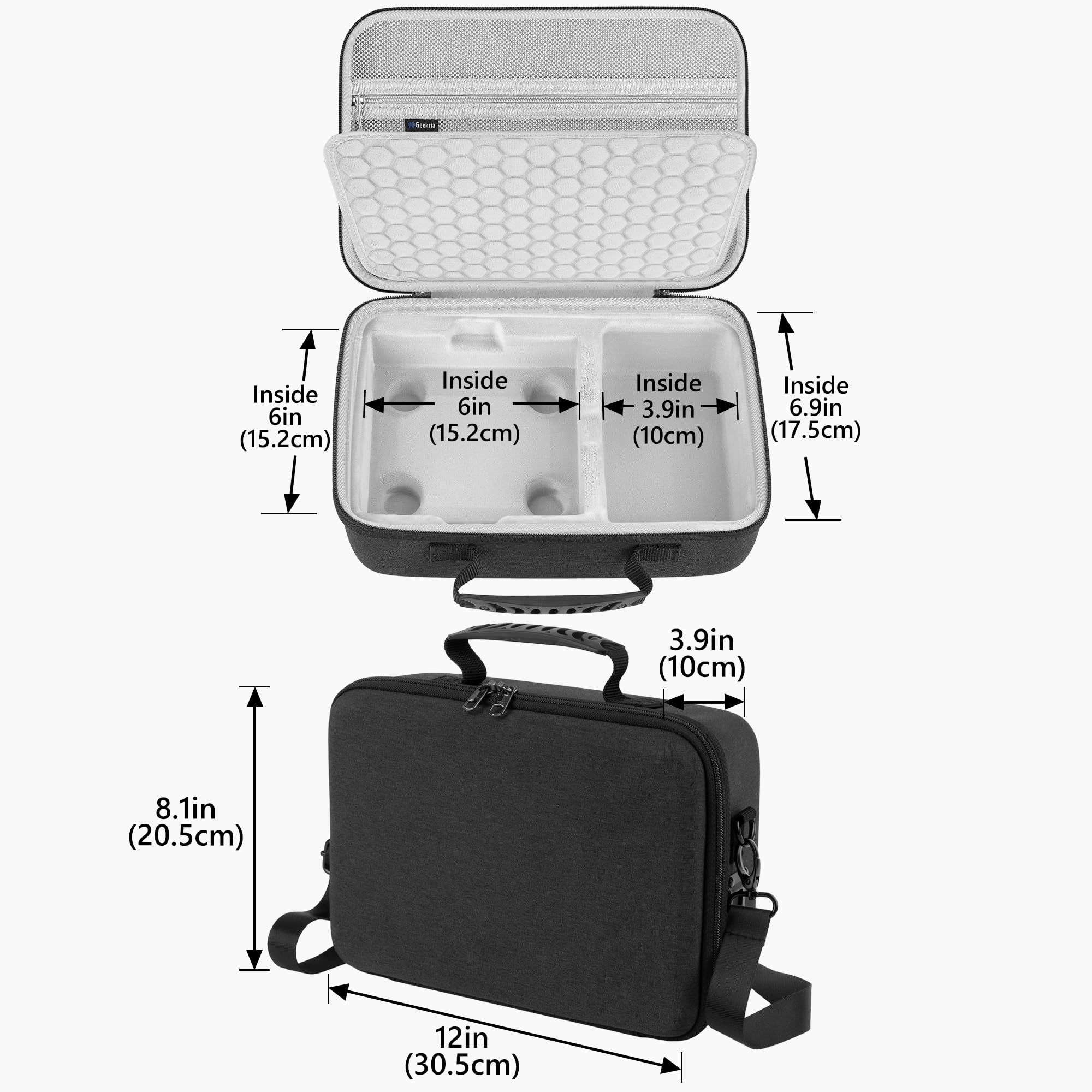 Custodia da viaggio rigida per mini PC Geekria, compatibile con NVIDIA DGX Spark, ASUS Ascent GX10, msi EdgeXpert 13SUS, GIGABYTE AI TOP Atom, borsa per supercomputer (grigio scuro)