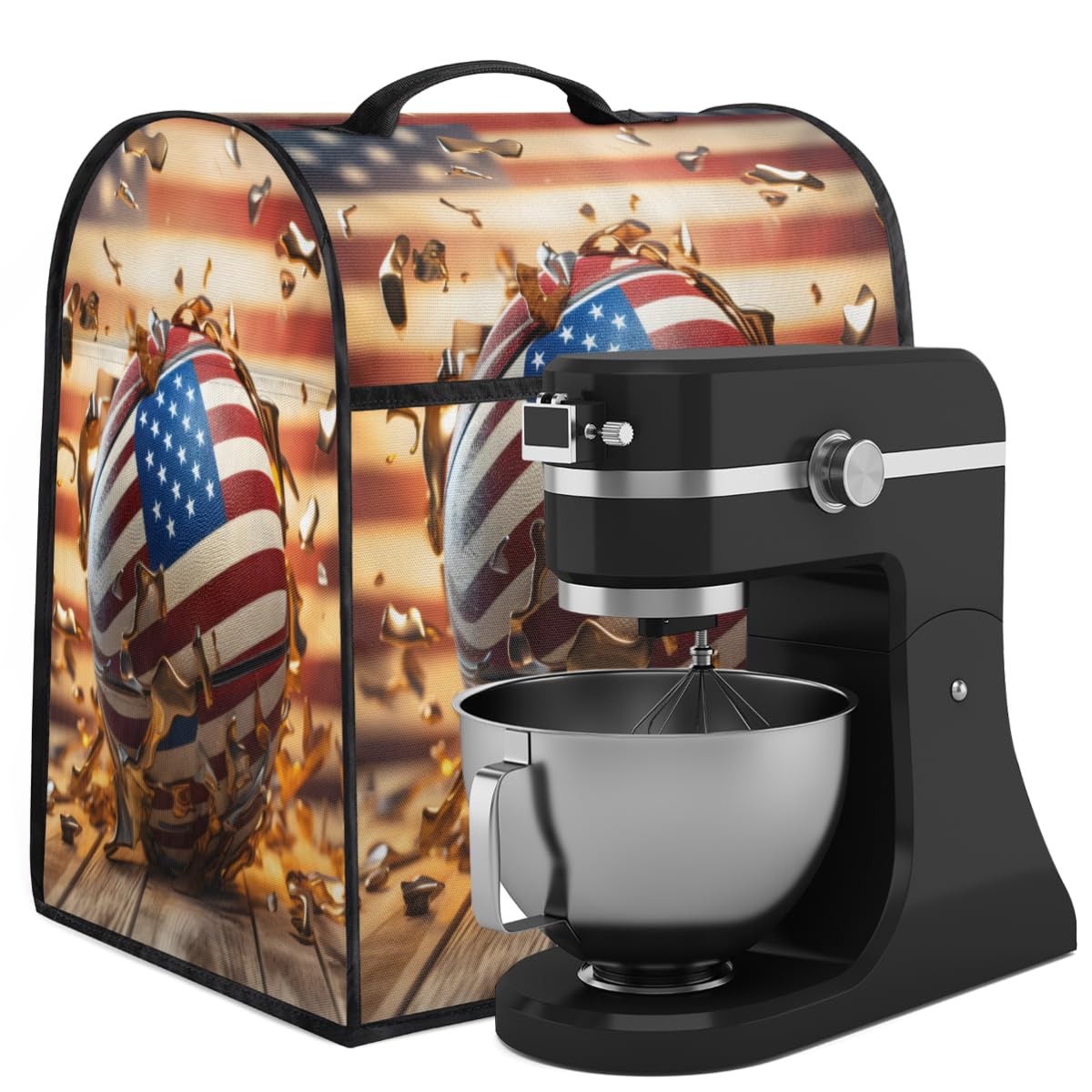 Coffee Maker Cover American Flag Basketball Kitchen Appliance Covers Small Appliance Covers Blender Cover Juicer Cover Dust Covers for Kitchen Appliances with Top Handle and Pockets,Washable,B662