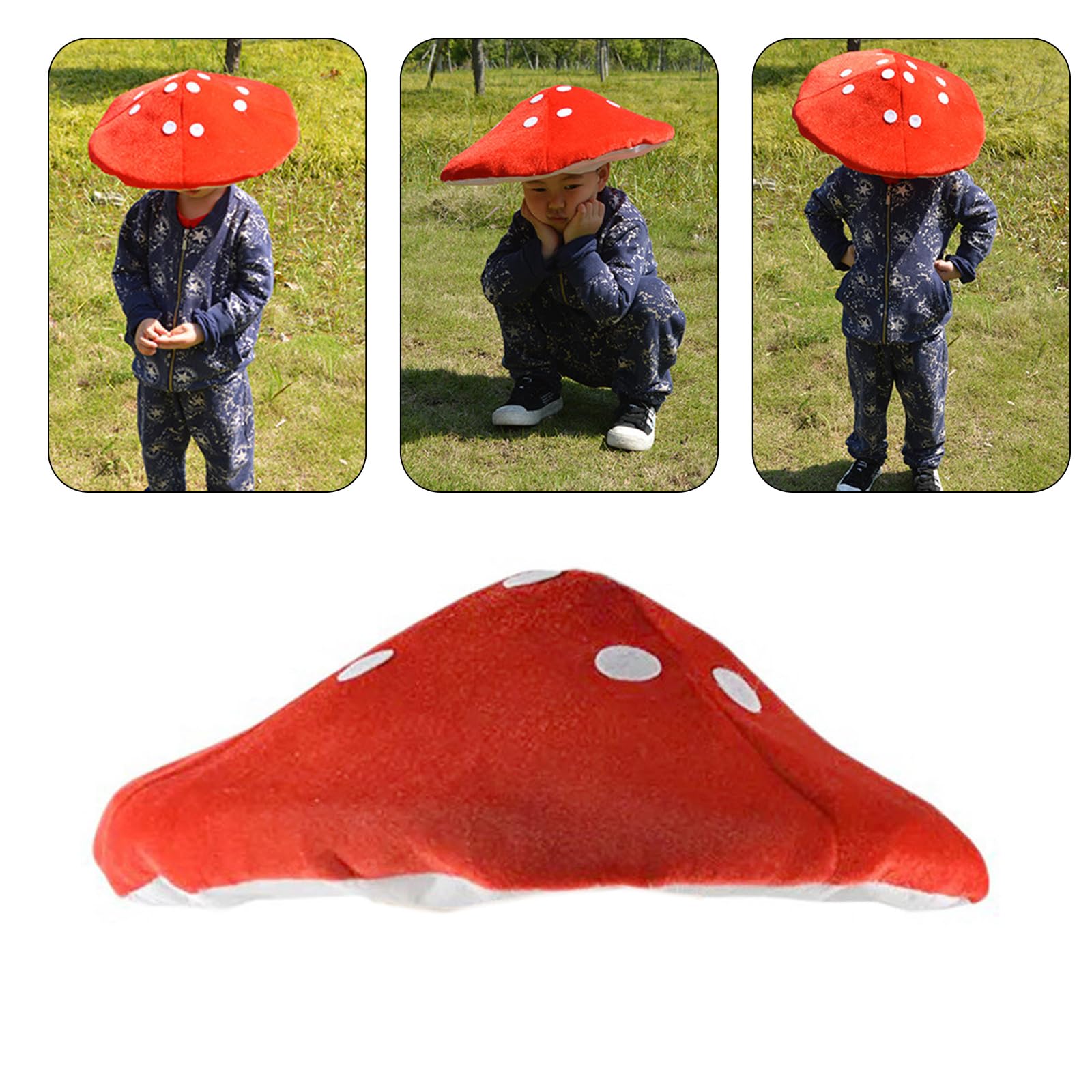 GRABAGECAN Adult Stuffed Mushroom Shape Hat Christmas Party Plush Hat Adult Carnivals Photography Hat Halloween Party Festival Hat