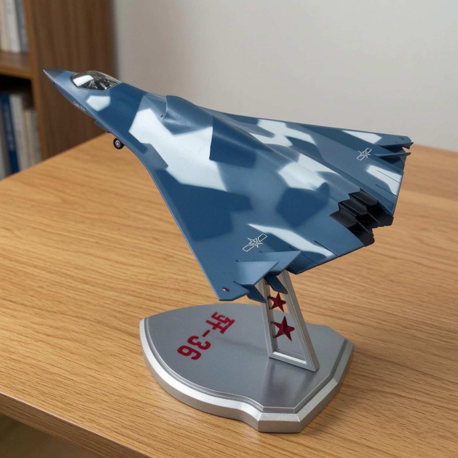 Modellino di Aereo da Caccia Preassemblato Modellino in 1:100 Militare Modello di Aereo con Espositore per Collezionisti, Vetrina, Scrivania