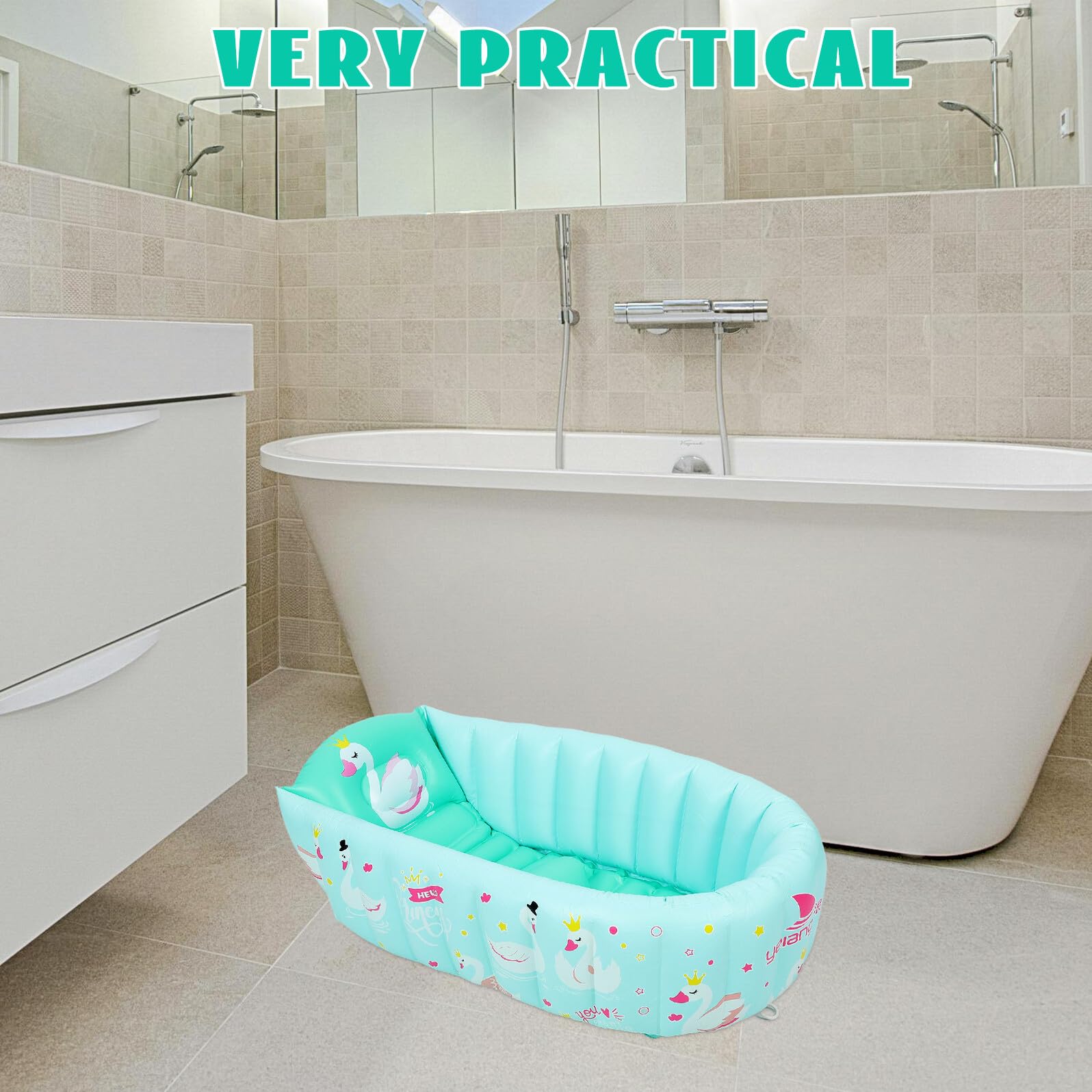Vaschetta Gonfiabile per Ragazzo Ragazza in PVC Sicuro Design Spesso Antiperdita per Bagnetto e Giochi Indoor Outdoor per Regalo Famiglia