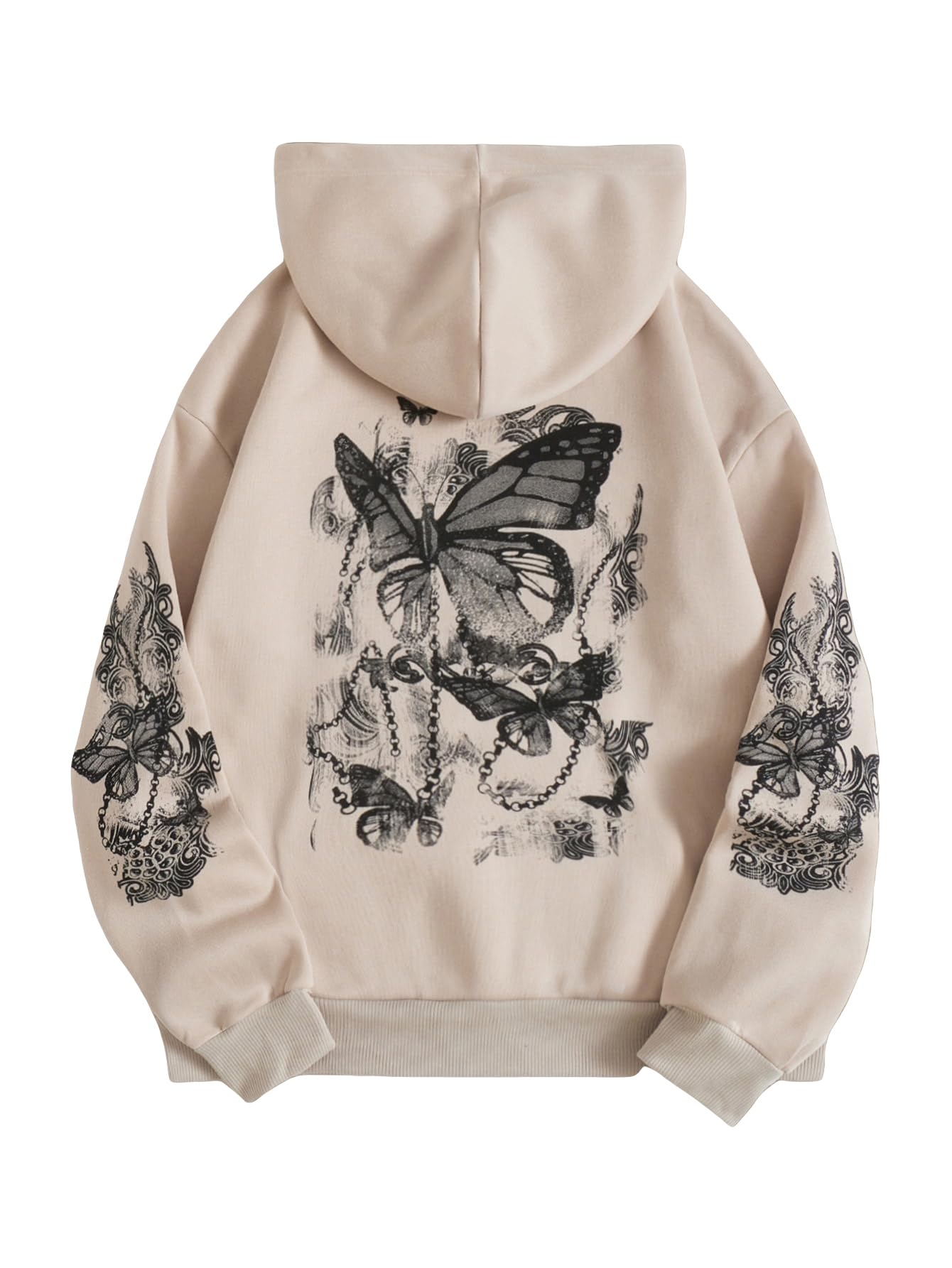 SOLY HUX Women's Graphic Hoodies Heart Print Drawstring Long Sleeve Pocket Sweatshirt Pullover Tops