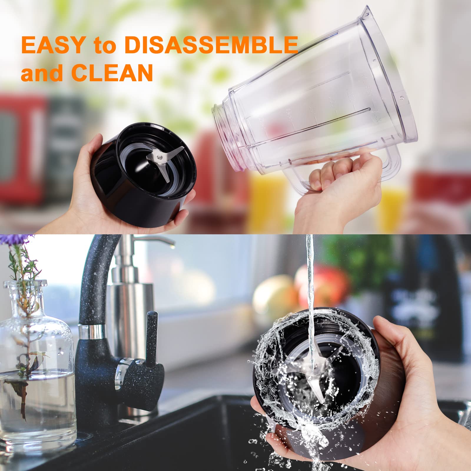 Amazon.com: JUSANTE Blender for Smoothies, Small Blender with 500W