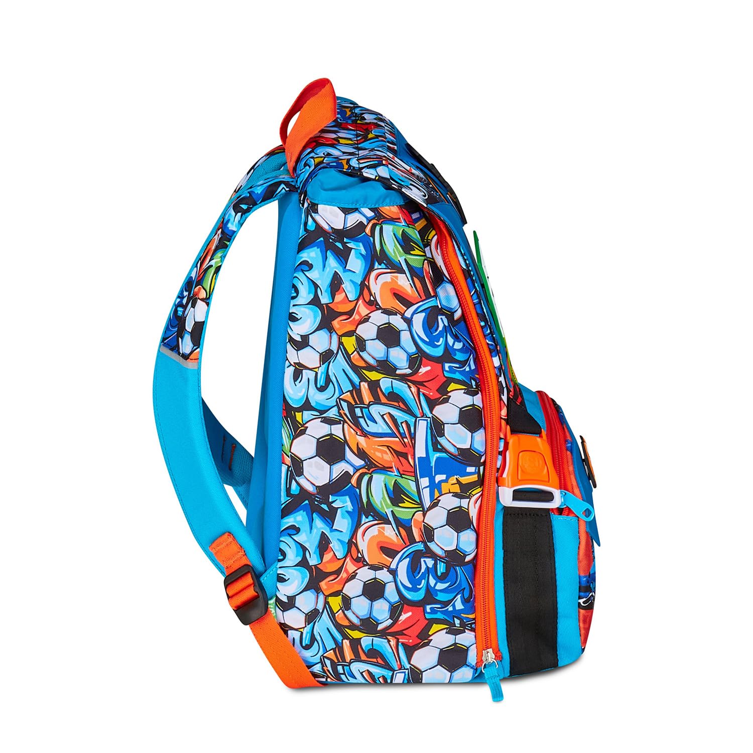 SJ GANG STYLE JAM GANG Zaino Scuola Estensibile Big, Blu, Zaino con Divisorio Interno, Tasca Superiore con Patch Riposizionabili, Tasca per Borraccia, 24 L, Zaino Scuola Elementare, Zaino Bambino