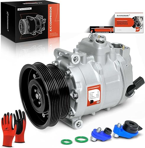 Miniatura 1 de A-Premium Compresor de aire acondicionado con embrague compatible con Volkswagen Jetta 2005-2014, Passat 2012-2014, Golf Beetle Cabrio R32 Rabbit y
